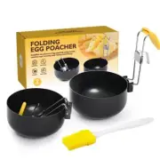 Home Folding Poached Egg Maker Egg Cooker-Hang Non-stick Egg Boiler -AU