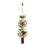 Metzler Bros. 15.75in Poinesettias Tree Topper, Glass, 9309500 62730