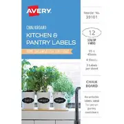 Avery Scallop Chalkboard Labels Black 12 Pack