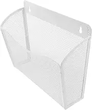 COOPHYA White Wall Folder Holder Iron Wall Mounted File Rack Wall Hanging Baskets for Storage Wall Mount Mail Organizer