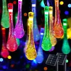 2 Pack Waterdrop Solar String Lights Waterproof Teardrop Outdoor Lights
