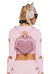 [Club Exx] Reckless Devotion Studded Backpack - Pink