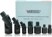 Universal Joint Socket Adapter and Reducer Set,7-Piece,Drive Sizes: 1/4 In., 3/8