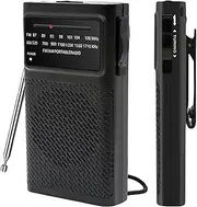 Benss Upgraded Portable Radio AM FM, Transistor Radio with Loud Speaker & Headphone Jack, Back Clip, 2AA Battery Operated Radio for Long Range Reception for Indoor, Outdoor and Emergency Use(Black)