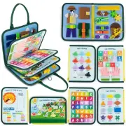 BONNYCO Busy Board for 1 Year Old Animals Busy Book for Toddlers 1-3 Montesso...
