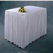 Snap Drape #100-I WHT Wyndham Shirred Pleat 17.5 Ft. Table Skirt