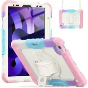 MCC Shockproof iPad Pro 11" 2021 3rd Gen Strap Rugged Colourful Tough Case Cover Apple [Colourful+Pink]