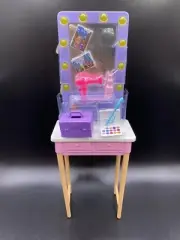New BARBIE Big City Dreams Furniture PINK Backstage VANITY Mirror TABLE Diorama