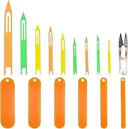 SUPERFINDINGS Fishing Netting Needle Repair Kits Including 1pc Sharp Steel Scissors 9 Sizes Plastic Fishing Net Shuttle and 6 Sizes Plastic Mending Fishing Net Tools