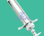 1PC Stainless steel Glass Syringes Glass Sampler Lab 50cc Glassware 50ml
