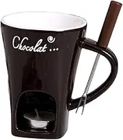 CLSSLVVBN Creative Fondue Mug with Fork Tableware for Cheese Melting Hot Pot Ensures Durability and Excellent Heat Resistance, Coffee