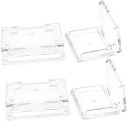 Healeved 4Pcs Square Empty Eyeshadow Pans Transparent Makeup Containers for Blush Eyeshadow Portable Cosmetic Cases for Women