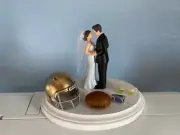 Notre Dame Cake Topper Bride Groom Wedding day College Funny Football Theme