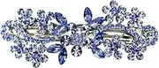 Faship Gorgeous Blue Crystal Flower Barrette Clip