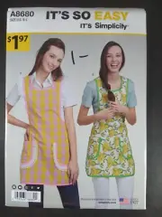 Simplicity A8680 Misses Apron 2 Styles Sizes Sm-Lg UNCUT