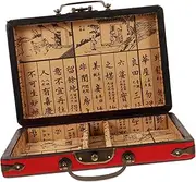 GARVALON Box Portable Mahjong Case Storage Box with Handle for Easy Carrying Multipurpose Mahjong and Sundries Organizer for Home and Travel