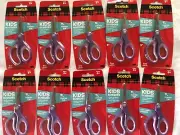 10 Pack Scotch Kids Scissors 2 POINTED Tip 1 BLUNT Tip Soft Touch Handle Purple