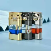 Metal Rocker Lighter Retro Kerosene Windproof Creative Gifts Visible Window
