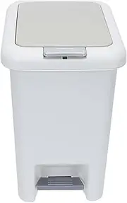 Automotive Garbage Cans Plastic Step Trash Can Waste Bin Waste Basket Garbage Container Rubbish Bin Household Storage Containers for Kitchen Home Bathroom Office 8L Hoary Car Odor Eliminator