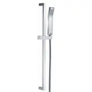 Bathroom Shower Sliding Rail Wall Mount Square Hand Held Head Rose WELS