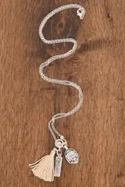 Cotton Tassel Buddha Cluster Chain Necklace--ADO-ANC-0538