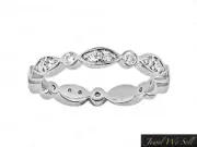 0.40Ct Round Diamond Alternating Twist Eternity Band Ring Platinum G SI1 Bezel