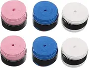 BELLIFFY 6pcs Badminton Racket Glue Racquet Sport Racquet Grips Badminton Racket Overgrips Tape Paddle Grip Tape Badminton Accessories Tennis Overgrip Grip Tape Anti-Slip Racket Tape Pu