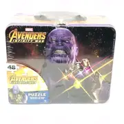 Marvel Lunch Box Avengers Infinity War w/ 48 pc Puzzle in All Tin- Thanos