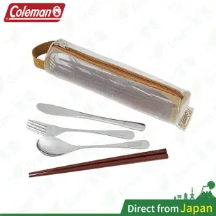 日本 Coleman 四人份不銹鋼食器組 附收納袋 筷子 湯匙 餐具組 露營 野營 2022年款新品 4件組