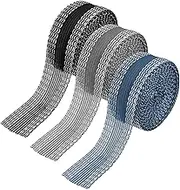 uxcell Iron-on Instant Hem Tape, 6 Yard No Sew Hemming Tape for Pants Washable Hem Adhesive Fabric Strips 1 Inch Fit for Clothes Curtain Pant Mouth - (3 Pack, Black/Blue/Grey)