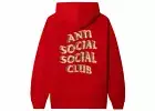 Anti Social Social Club White Picket Fence Hoodie Red Size 2XL