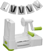 Manual Vegetable Spiral Shredder with 5 Blades � Zoodle Maker & Slicer