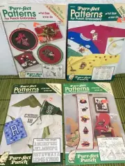 Lot of 4 Plaid Purr-fect Patterns for Punch Embroidery Iron On Designs Xmas Cats