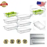 Clear Polycarbonate Food Pans - 6-Pack, Stackable & Easy to Clean, 2.5" Depth