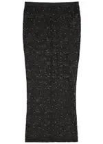 Alessandra Rich Crystal-embellished Lace Midi Skirt - Black - 44 (UK12 / M) 44 (UK12 / M)
