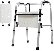 Walker,Standing Rehabilitation Bath Elderly Folding Walker Aluminum Alloy Lightweight Folding Handrail Frame for Seniors with Seat Crutch Little Surprise
