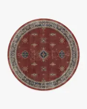 245' Round | Machine Washable Runner Rug | Kid & Pet Friendly | Indoor Rug | Verena Amber Red Rug | Ruggable