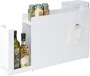 Yamazaki Industries 6003 Hidden Condiment Rack, White, Approx. W 4.9 x D 19.7-36.6 inches (12.5 x 50-93 x 36.7 cm), Tower, Side to Stove, Condiment Holder, Drawer Type
