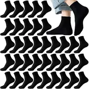 [Looknniy] 20 Pairs Quarter Ankle Socks for Men Athletic Running Socks Cotton Active Socks for Performance Training Sporting