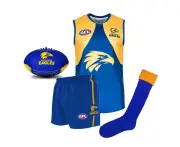 West Coast Eagles AFL Footy Junior Youths Kids Auskick Playing Pack with Football