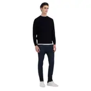 Replay Mens Crew Knitwear Wool Cotton Knit Black