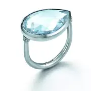 Baccarat RING PEAR LARGE SIZE SILVER CLEAR CRYSTAL 2811999