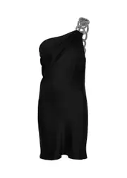 Stella Mccartney Falabella Embellished Satin Mini Dress - Black - 44 (UK12 / M) 44 (UK12 / M)