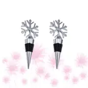 2 Pcs Vacuum Pump Wine Saver Wine Bottle Caps Snowflake Wine Bottle Stopper