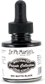 [Dr. Ph. Martin's] SPEC10OZS9PC Spectralite Private Collection Liquid Acrylics (9PC) Arcylic Paint Bottle, 1.0 oz, Matte Black