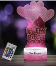 Nice Dreams 3d Happy birthday Lamp Illusion Night Light