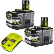 2Pack 18V 9.0AH 8.0AH For Ryobi One+ Plus P108 Battery RB18L50 RB18L40 /Charger
