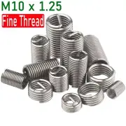M10 x 1.25 Fine Thread Stainless Steel Wire Insert Thread Repair Inserts Metric