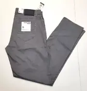 $198 New BRAX CADIZ Casual Pants Men's 36x34 Gray 36 Straight Fit MARATHON Print