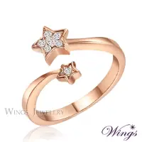 在飛比找momo購物網優惠-【WINGS】星願 纖細美麗的優雅 精鍍玫瑰金戒指(尾戒 對